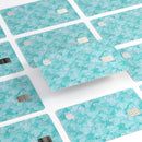 Green and White Watercolor Hearts Pattern - Premium Protective Decal Skin-Kit for the Apple Credit Card