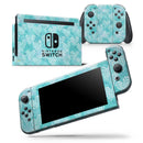 Green and White Watercolor Hearts Pattern - Vinyl Skin Wrap for Nintendo Switch 2, OLED, Lite, Pro Controller, Wii & Classic Handhelds