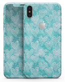 Green and White Watercolor Hearts Pattern - iPhone X Skin-Kit