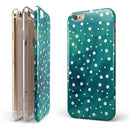 Green and White Watercolor Polka Dots iPhone 6/6s or 6/6s Plus 2-Piece Hybrid INK-Fuzed Case