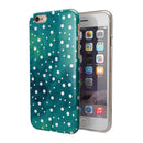 Green and White Watercolor Polka Dots iPhone 6/6s or 6/6s Plus 2-Piece Hybrid INK-Fuzed Case