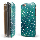 Green and White Watercolor Polka Dots iPhone 6/6s or 6/6s Plus 2-Piece Hybrid INK-Fuzed Case