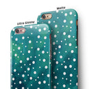 Green and White Watercolor Polka Dots iPhone 6/6s or 6/6s Plus 2-Piece Hybrid INK-Fuzed Case
