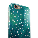 Green and White Watercolor Polka Dots iPhone 6/6s or 6/6s Plus 2-Piece Hybrid INK-Fuzed Case