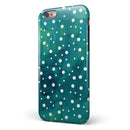 Green and White Watercolor Polka Dots iPhone 6/6s or 6/6s Plus 2-Piece Hybrid INK-Fuzed Case