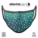 Green and White Watercolor Polka Dots - Made in USA Mouth Cover Unisex Anti-Dust Cotton Blend Reusable & Washable Face Mask with Adjustable Sizing for Adult or Child