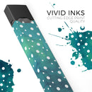 Green and White Watercolor Polka Dots - Premium Decal Protective Skin-Wrap Sticker compatible with the Juul Labs vaping device