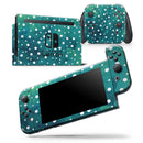 Green and White Watercolor Polka Dots - Vinyl Skin Wrap for Nintendo Switch 2, OLED, Lite, Pro Controller, Wii & Classic Handhelds