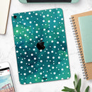 Green and White Watercolor Polka Dots - Full Body Skin Decal for the Apple iPad Pro 12.9", 11", 10.5", 9.7", Air or Mini (All Models Available)