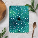 Green and White Watercolor Polka Dots - Full Body Skin Decal for the Apple iPad Pro 12.9", 11", 10.5", 9.7", Air or Mini (All Models Available)