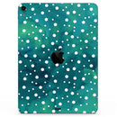 Green and White Watercolor Polka Dots - Full Body Skin Decal for the Apple iPad Pro 12.9", 11", 10.5", 9.7", Air or Mini (All Models Available)