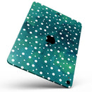 Green and White Watercolor Polka Dots - Full Body Skin Decal for the Apple iPad Pro 12.9", 11", 10.5", 9.7", Air or Mini (All Models Available)