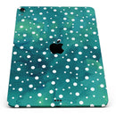 Green and White Watercolor Polka Dots - Full Body Skin Decal for the Apple iPad Pro 12.9", 11", 10.5", 9.7", Air or Mini (All Models Available)