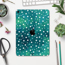 Green and White Watercolor Polka Dots - Full Body Skin Decal for the Apple iPad Pro 12.9", 11", 10.5", 9.7", Air or Mini (All Models Available)