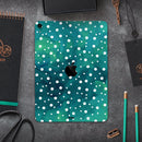 Green and White Watercolor Polka Dots - Full Body Skin Decal for the Apple iPad Pro 12.9", 11", 10.5", 9.7", Air or Mini (All Models Available)