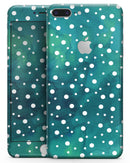 Green and White Watercolor Polka Dots - Skin-kit for the iPhone 8 or 8 Plus