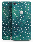 Green and White Watercolor Polka Dots - Skin-kit for the iPhone 8 or 8 Plus