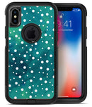 Green and White Watercolor Polka Dots - iPhone X OtterBox Case & Skin Kits