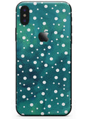 Green and White Watercolor Polka Dots - iPhone X Skin-Kit