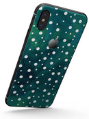 Green and White Watercolor Polka Dots - iPhone X Skin-Kit