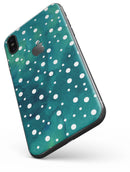Green and White Watercolor Polka Dots - iPhone X Skin-Kit