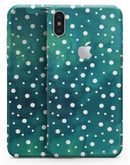 Green and White Watercolor Polka Dots - iPhone X Skin-Kit