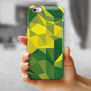 Green and Yellow Geometric Shapes iPhone 6/6s or 6/6s Plus 2-Piece Hybrid INK-Fuzed Case