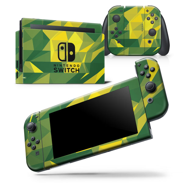 Nintendo Switch 本体 グリーン/イエロー Green_and_Yellow_Geometric_Sha