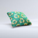 Green and Yellow RECYCLE Pattern V2 ink-Fuzed Decorative Throw Pillow