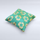 Green and Yellow RECYCLE Pattern V2 ink-Fuzed Decorative Throw Pillow