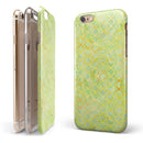 Green and Yellow Watercolor Helix Pattern iPhone 6/6s or 6/6s Plus 2-Piece Hybrid INK-Fuzed Case
