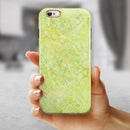 Green and Yellow Watercolor Helix Pattern iPhone 6/6s or 6/6s Plus 2-Piece Hybrid INK-Fuzed Case