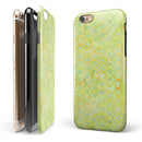 Green and Yellow Watercolor Helix Pattern iPhone 6/6s or 6/6s Plus 2-Piece Hybrid INK-Fuzed Case