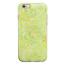 Green and Yellow Watercolor Helix Pattern iPhone 6/6s or 6/6s Plus 2-Piece Hybrid INK-Fuzed Case