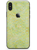 Green and Yellow Watercolor Helix Pattern - iPhone X Skin-Kit