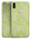 Green and Yellow Watercolor Helix Pattern - iPhone X Skin-Kit