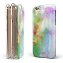 Green to Pink Absorbed Watercolor Texture iPhone 6/6s or 6/6s Plus 2-Piece Hybrid INK-Fuzed Case