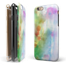 Green to Pink Absorbed Watercolor Texture iPhone 6/6s or 6/6s Plus 2-Piece Hybrid INK-Fuzed Case