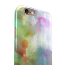 Green to Pink Absorbed Watercolor Texture iPhone 6/6s or 6/6s Plus 2-Piece Hybrid INK-Fuzed Case