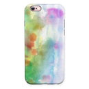 Green to Pink Absorbed Watercolor Texture iPhone 6/6s or 6/6s Plus 2-Piece Hybrid INK-Fuzed Case