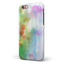 Green to Pink Absorbed Watercolor Texture iPhone 6/6s or 6/6s Plus 2-Piece Hybrid INK-Fuzed Case