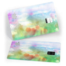 Green to Pink Absorbed Watercolor Texture - Premium Protective Decal Skin-Kit for the Apple Credit Card