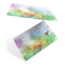 Green to Pink Absorbed Watercolor Texture - Premium Protective Decal Skin-Kit for the Apple Credit Card