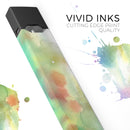 Green to Pink Absorbed Watercolor Texture - Premium Decal Protective Skin-Wrap Sticker compatible with the Juul Labs vaping device