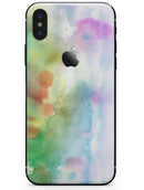 Green to Pink Absorbed Watercolor Texture - iPhone X Skin-Kit
