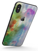 Green to Pink Absorbed Watercolor Texture - iPhone X Skin-Kit