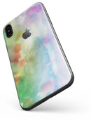 Green to Pink Absorbed Watercolor Texture - iPhone X Skin-Kit