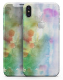 Green to Pink Absorbed Watercolor Texture - iPhone X Skin-Kit