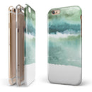 Greenish Watercolor Strokes iPhone 6/6s or 6/6s Plus 2-Piece Hybrid INK-Fuzed Case