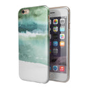 Greenish Watercolor Strokes iPhone 6/6s or 6/6s Plus 2-Piece Hybrid INK-Fuzed Case